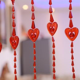 Household Plastic Crystal Acrylic Door Chain Decoration (Option: All red-80x90)