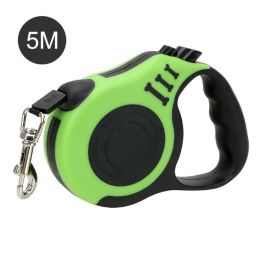 Cat Traction Rope Belt Dogs Walking Automatic Flexible Dog Leash (Color: Green)