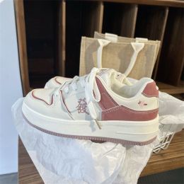 Mens Fashion Casual Retro Low Top Flat Bottom Sneakers (Option: Pink-38)