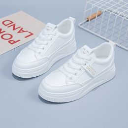 Women's Fashionable And Versatile Flat Bottom Sports Shoes (Option: White-36)